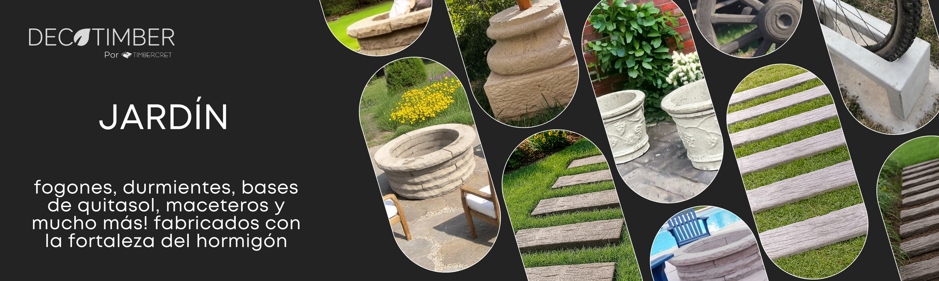 Decoración de Jardín en Hormigón | Fogones, Durmientes y Accesorios