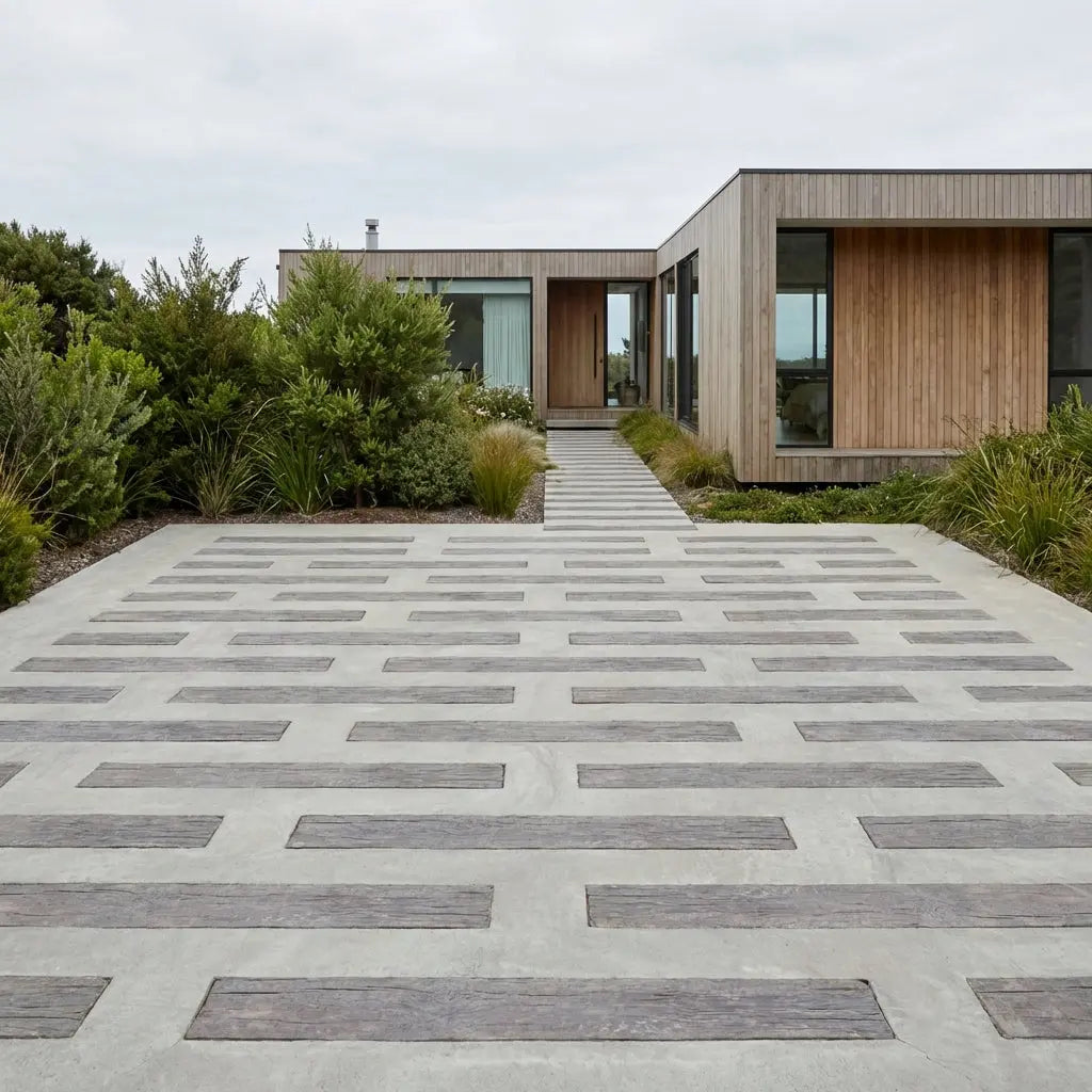 Pastelón Durmiente Textura Rugosa de Hormigón Timbercret