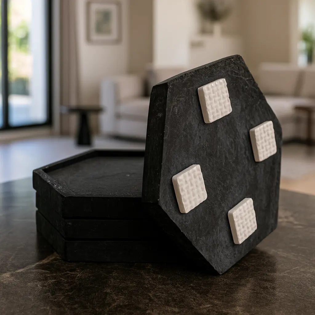 Posa Vasos Hexagonales de Hormigón DecoTimber