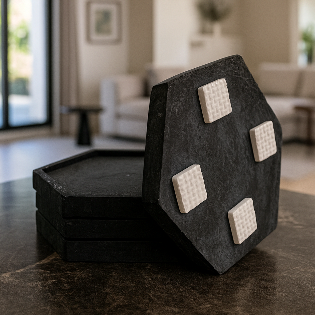 Posa Vasos Hexagonales de Hormigón