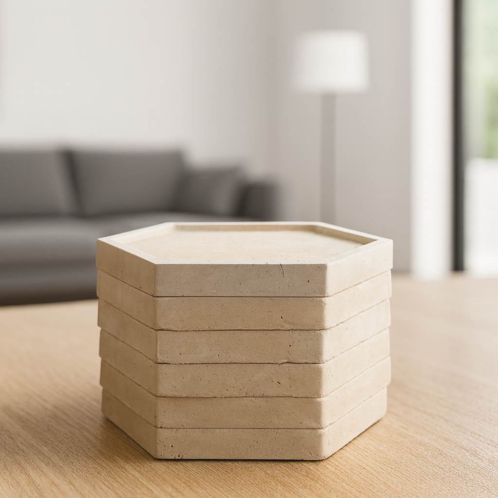 Posa Vasos Hexagonales de Hormigón