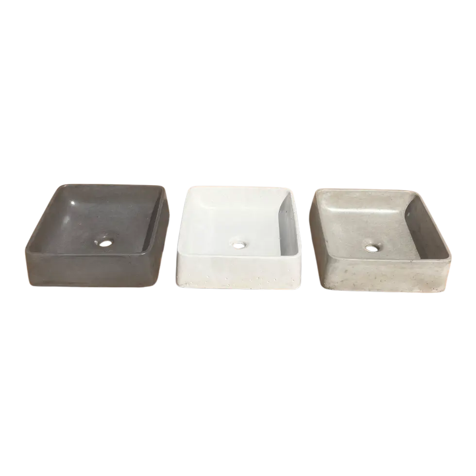 Lavamanos Cuadrado de Hormigón Sobre Cubierta DecoTimber