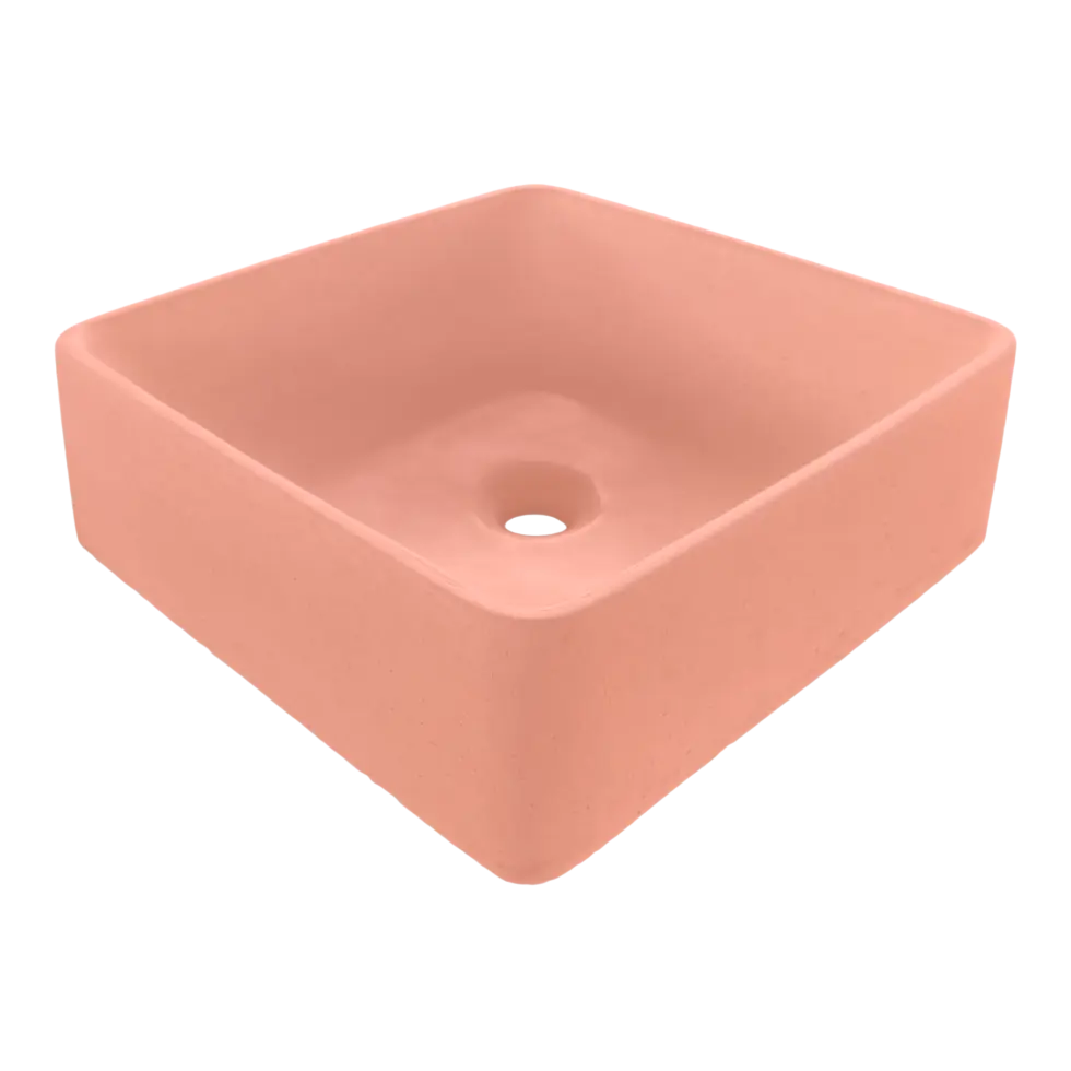 Lavamanos Cuadrado de Hormigón Sobre Cubierta DecoTimber