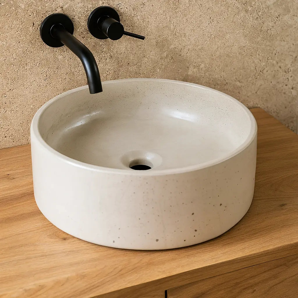 Lavamanos de Hormigón Concreto Circular DecoTimber