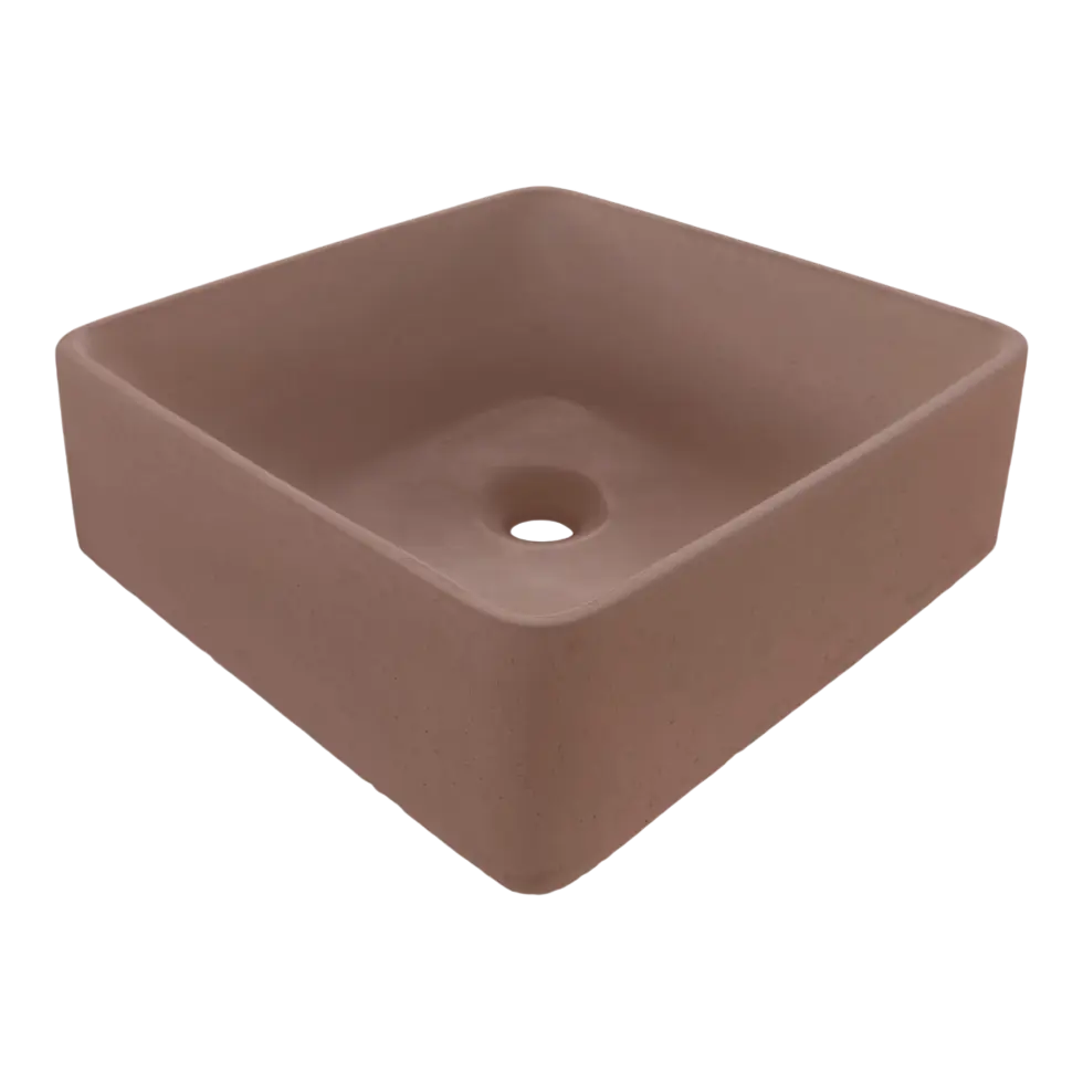 Lavamanos Cuadrado de Hormigón Sobre Cubierta DecoTimber