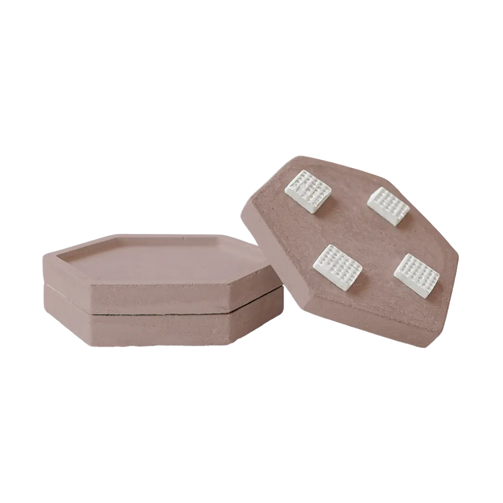 Posa Vasos Hexagonales de Hormigón DecoTimber