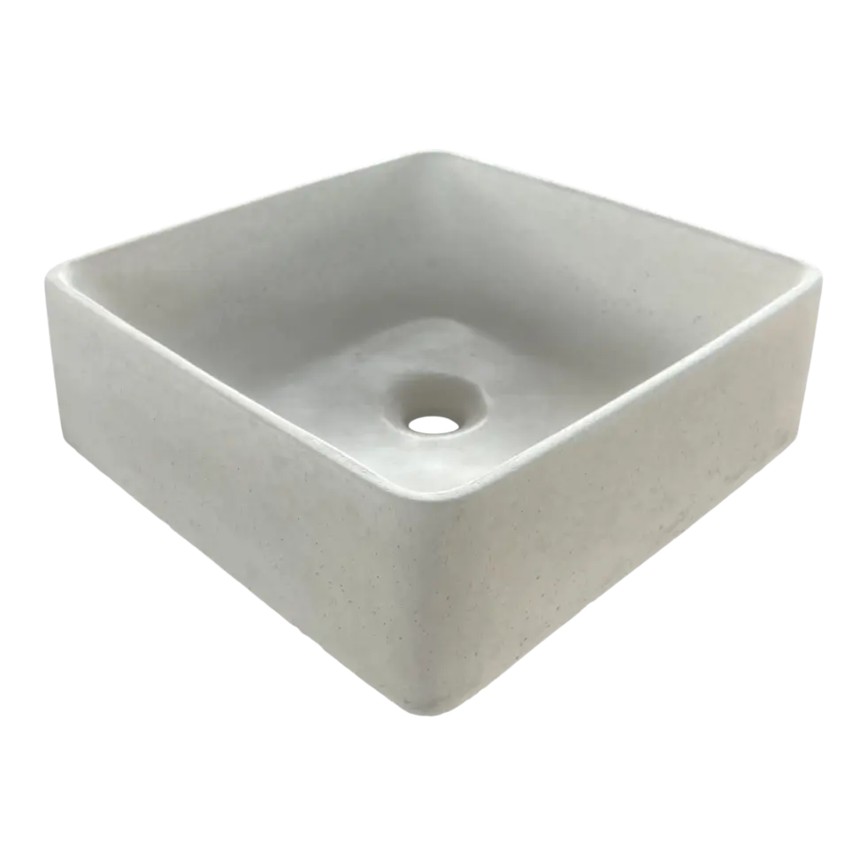 Lavamanos Cuadrado de Hormigón Sobre Cubierta DecoTimber