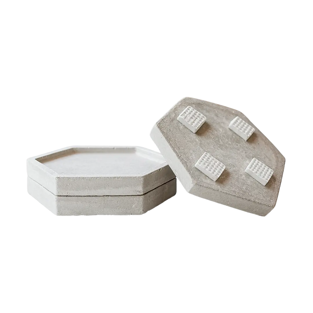 Posa Vasos Hexagonales de Hormigón DecoTimber