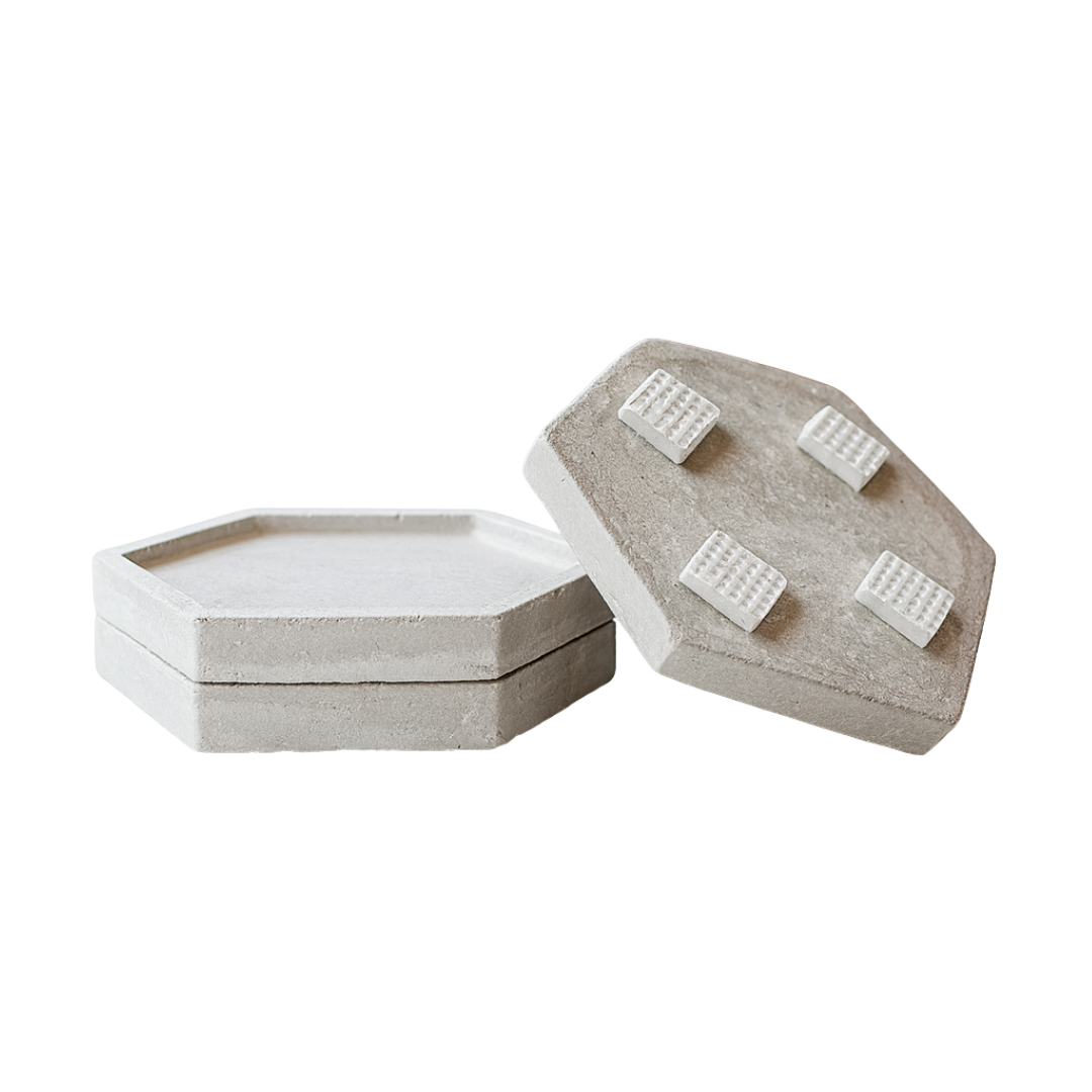 Posa Vasos Hexagonales de Hormigón