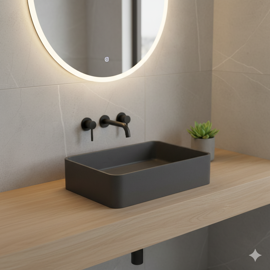 Lavamanos de Hormigón Concreto Rectangular