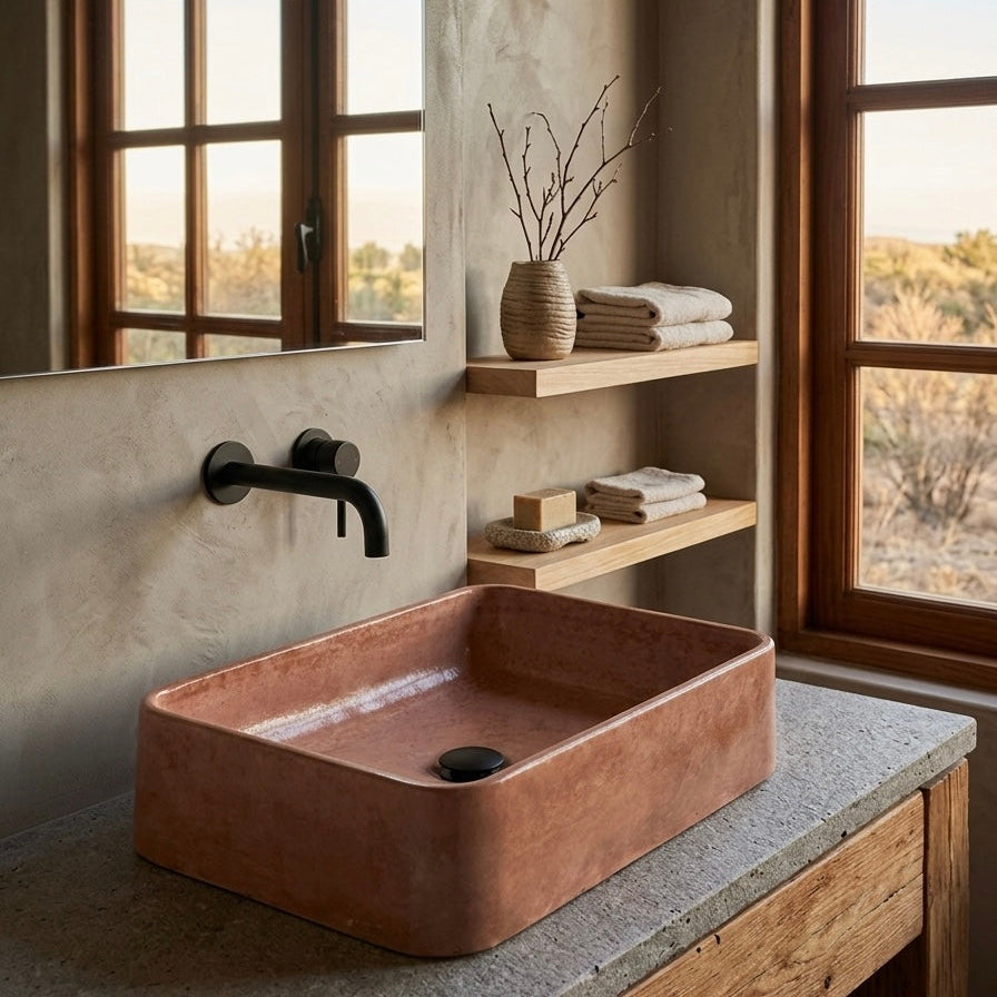 Lavamanos de Hormigón Concreto Rectangular