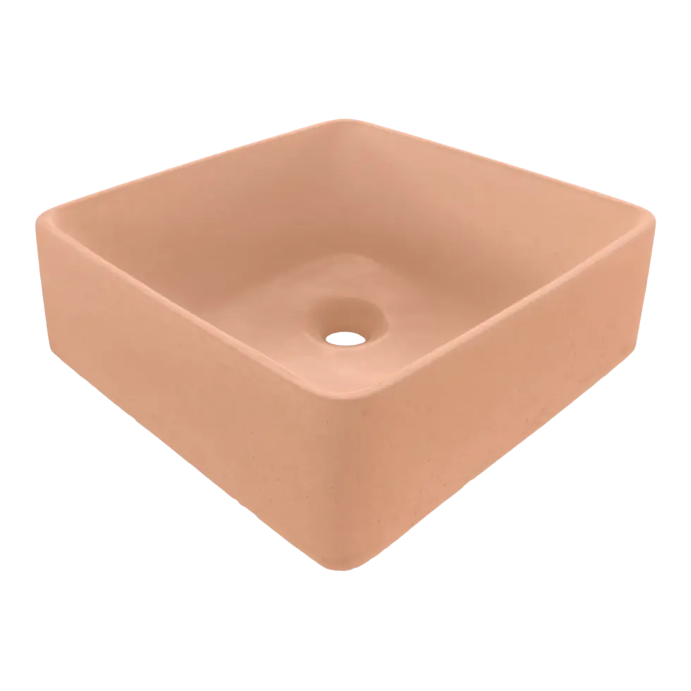 Lavamanos Cuadrado de Hormigón Sobre Cubierta DecoTimber