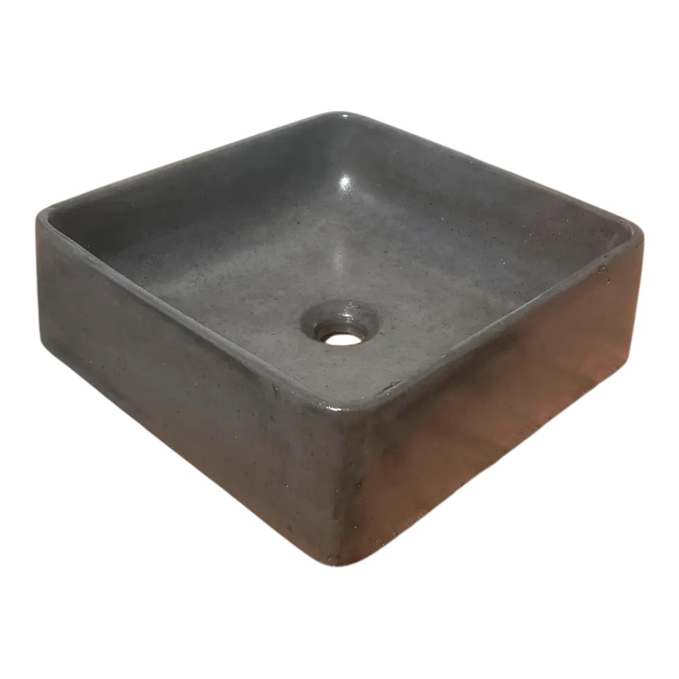 Lavamanos Cuadrado de Hormigón Sobre Cubierta DecoTimber