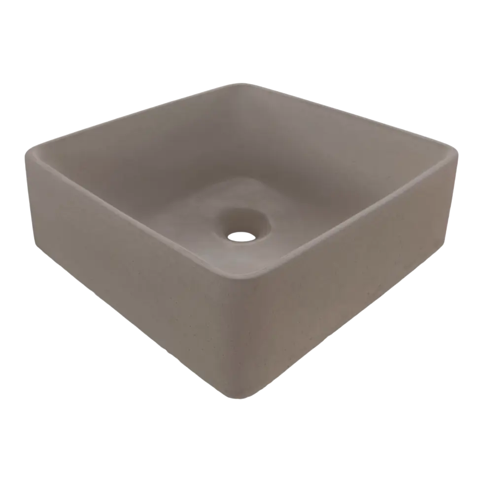 Lavamanos Cuadrado de Hormigón Sobre Cubierta DecoTimber