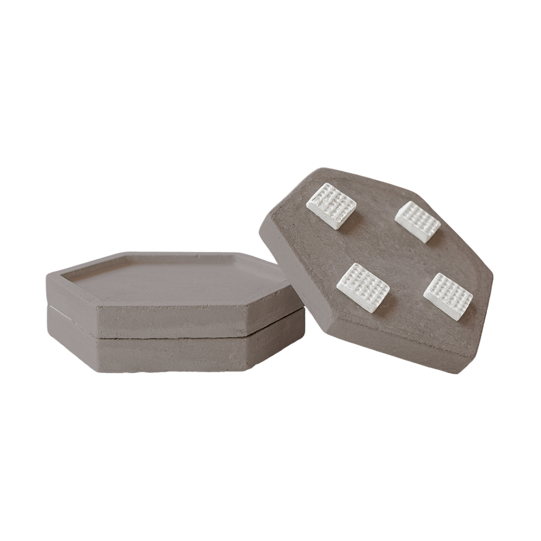 Posa Vasos Hexagonales de Hormigón