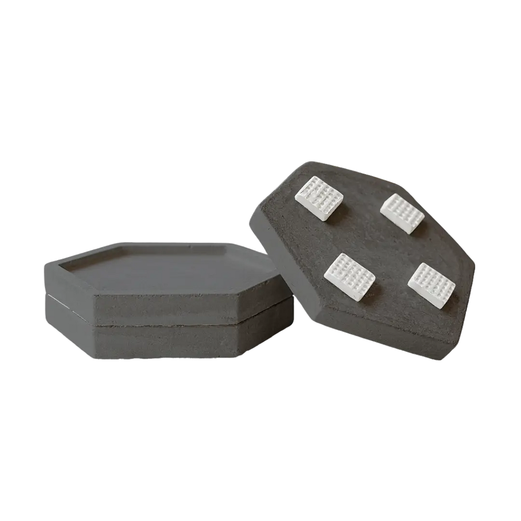 Posa Vasos Hexagonales de Hormigón DecoTimber