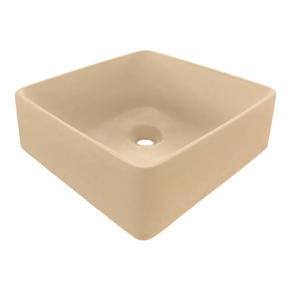 Lavamanos Cuadrado de Hormigón Sobre Cubierta DecoTimber