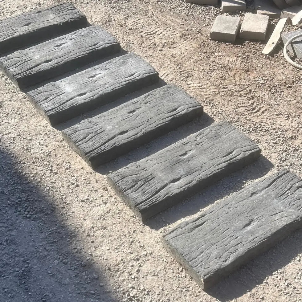 Pastelón Durmiente Textura Rugosa de Hormigón Timbercret