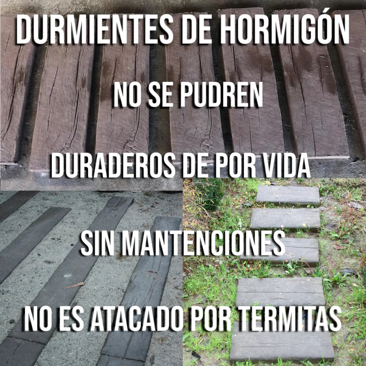 Pastelón Durmiente Textura Rugosa de Hormigón Timbercret